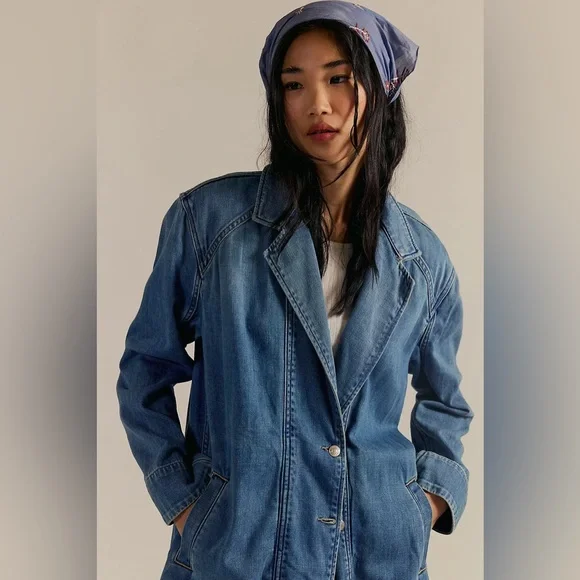 Free People Monique Indigo Duster in Sunlight Blue - Picture 3 of 12